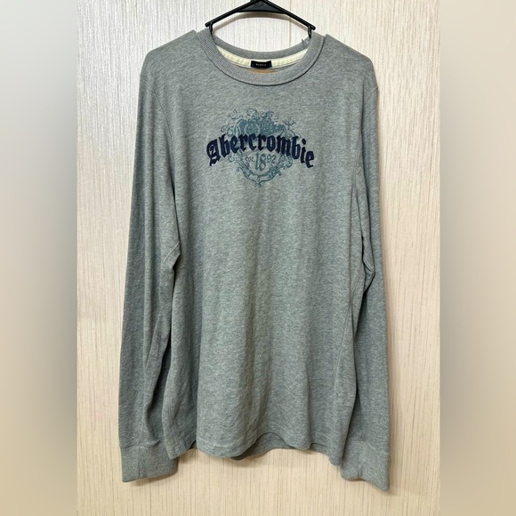 Vintage Y2K Abercrombie Fitch Shirt Men Large Gray Long Sleeve XL - Picture 1 of 4